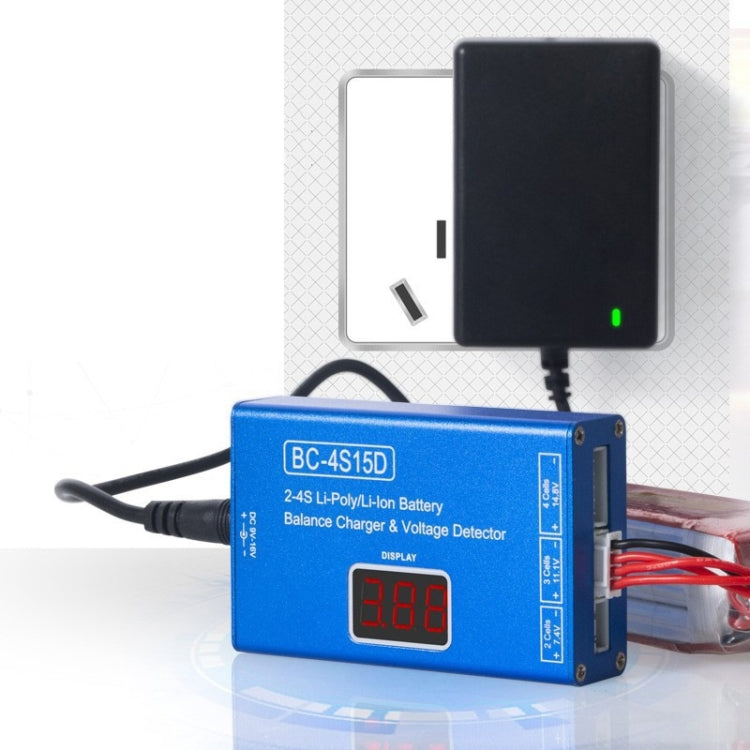 Custodia di ricarica per equilibrio con display digitale a LED per batteria agli ioni di litio con alimentatore, spina americana, BC-4S15D Custodia di ricarica per equilibrio con display digitale a LED per batteria agli ioni di litio con alimentatore, spina americana, BC-4S15D